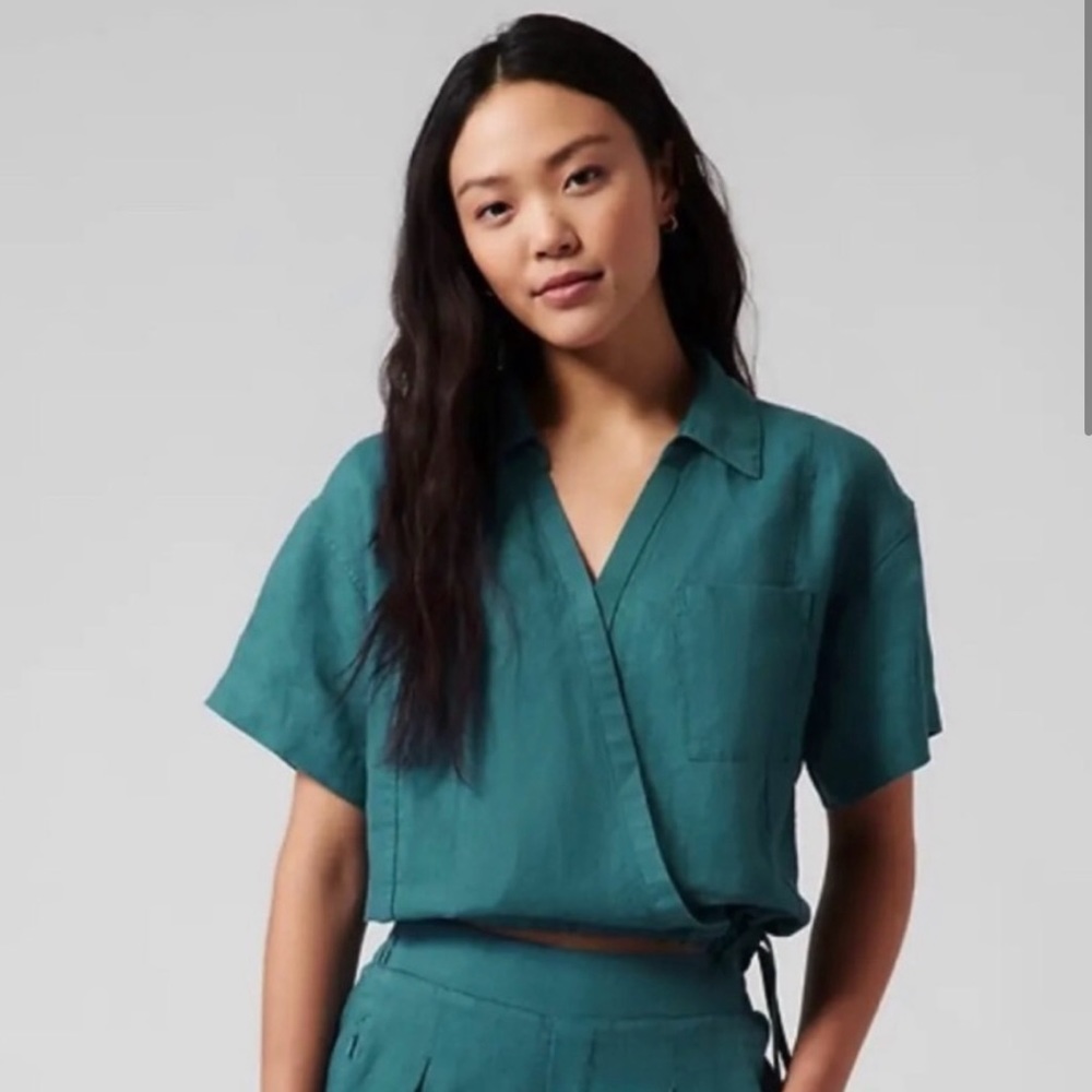 Athleta Linen Playa Tie Top